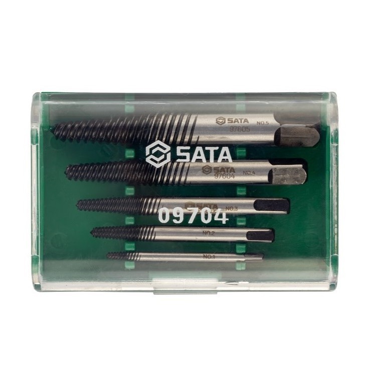 SATA 09704 ชุดถอนเกลียวซ้ายเกลียว ละเอียด 5 ชิ้น ถอนน็อตเสีย