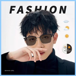 กรุงเทพฯ แว่นตาโฟโตโครมิก แว่นตากรองแสง กรอบสี่เหลี่ยม สำหรับผู้ชายและผู้หญิง กรอบสี่เหลี่ยมสไตล์เกาหลี แว่นสายตาสั้น