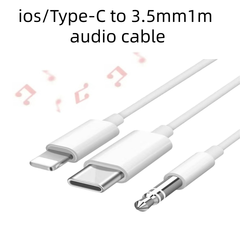 สายJack Type-C iOS To 3.5mm Aux Audio Cable  ตัวแปลงเสียบช่องAUXของลำโพงหรือติดรถยนต์