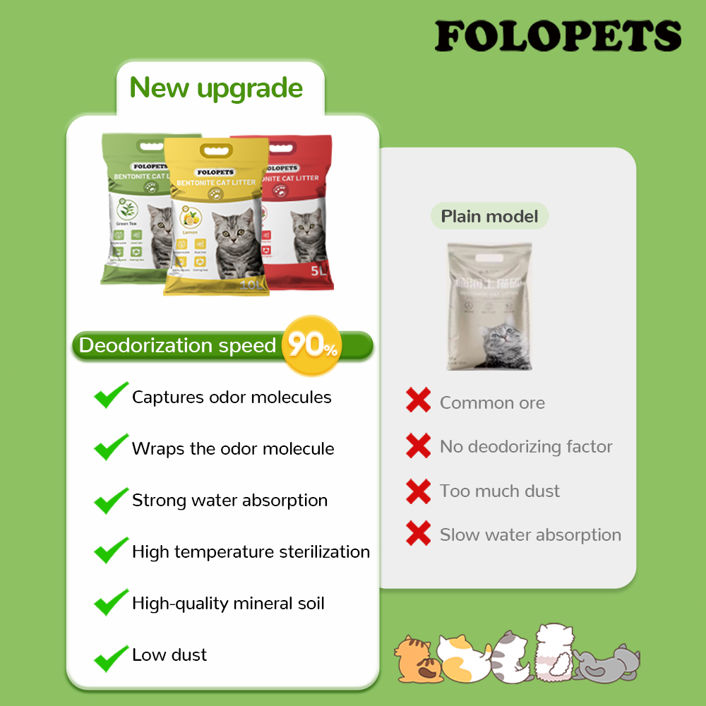 FOLOPETS ทรายแมว 10L 7.5kg ดูดซับไว กลบกลิ่นได้ดีมาก ทรายแมวเบนโทไนท์ ทรายแมวเต้าหู้ Tofu ทรายแมวเบนโทไนท์（9 กลิ่น） รูปที่ 8