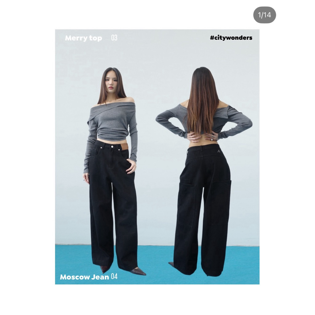 Moscow Jean 04 สีblack Jean (สีดำฟอกยีนส์) จากร้าน akkara ของแท้100%