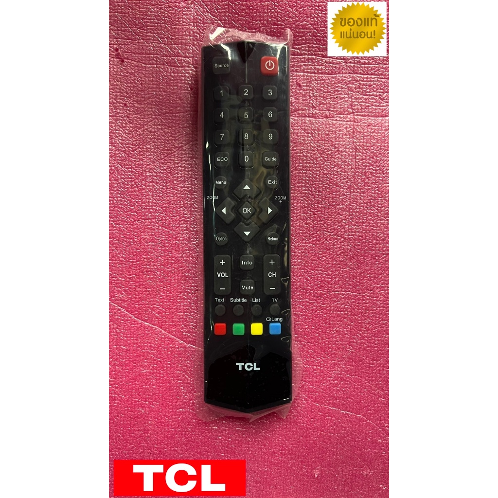 ใหม่ แท้ ศูนย์ รีโมท ทีซีแอล remote TCL รุ่น LED32D2940 พาร์ท 06-526W37-E002X มีโลโก้ แท้ 100%