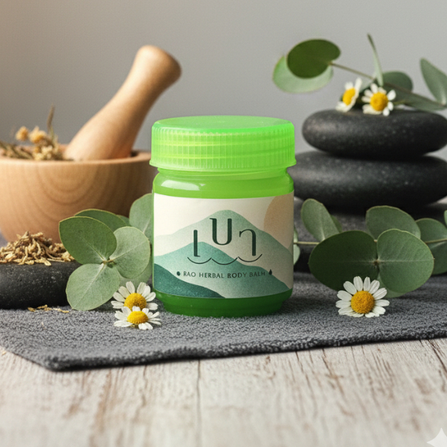 BAO HERBAL BODY BALM สีเขียว (สูตรเย็น)