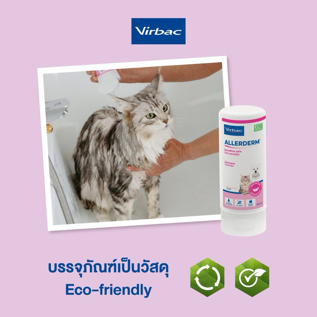 (แพคเกจใหม่ 1ขวด)  Virbac Allermyl (250ml/ขวด) แชมพูสุนัข แชมพูแมว (exp 07/2027)