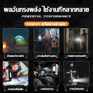 【สว่างกว่าไฟรถ】ไฟฉายแรงสูง กันน้ำ แบตในตัว 10000mAh แสงไฟปรับได้3ระดับ สายรัดมือถือใช้ได้2วิธี การชาร์จUSB ไฟฉายLED