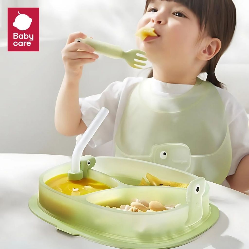 Babycare จานอาหารซิลิโคนดูดโต๊ะ รูปไดโนเสาร์ สำหรับเด็ก | BC Babycare Thailand