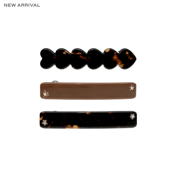 EMI JAY BARRETTE SET OF 3 IN BEAR HUG