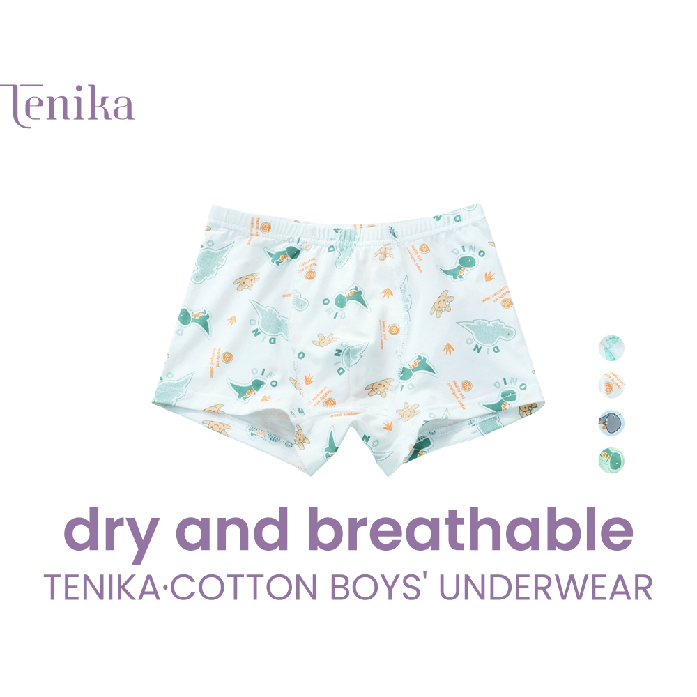 TENIKA กางเกงในเด็กชาย ขาสั้น Kid Cotton Panties ผ้านุ่มมาก ระบายอากาศได้ดี พิมพ์ลายการ์ตูน