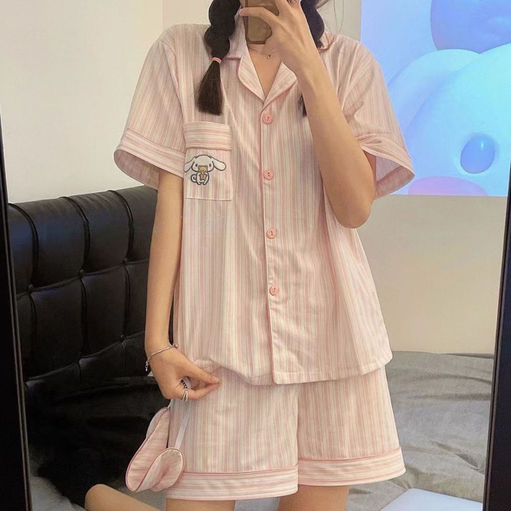 Peony & Lace ชุดนอน 2 ชิ้น มีบราในตัว ไม่ต้องใส่ชั้นใน ผ้าบางเบา ใส่หลับก็ได้ เดินเล่นก็ดี พร้อมส่งจากไทย #S03 #S04