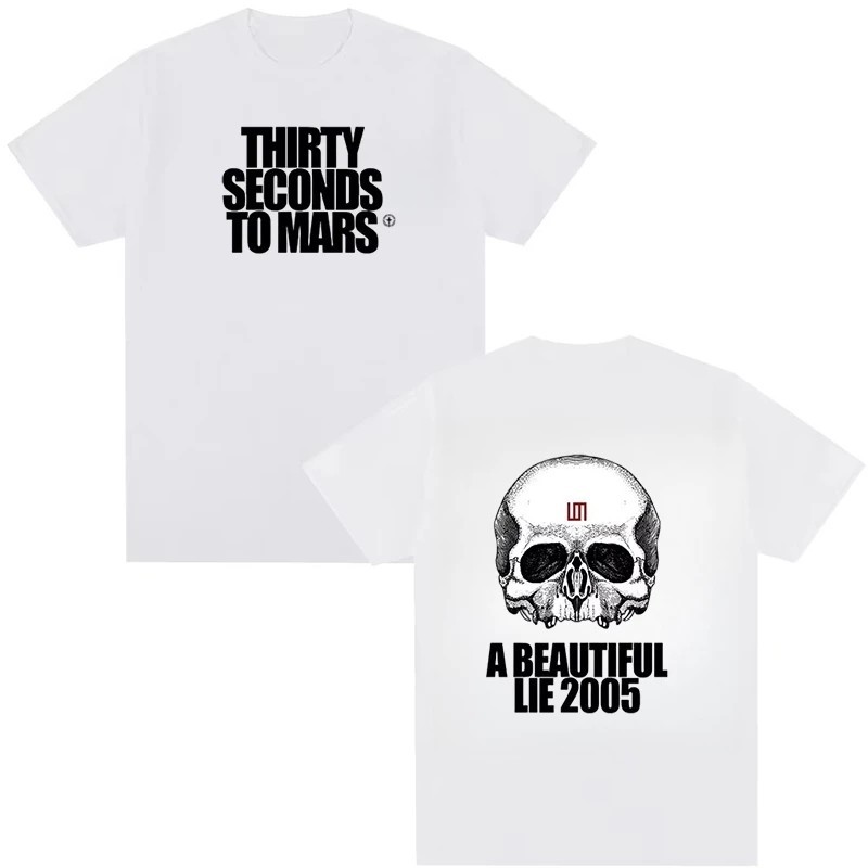 เสื้อยืดผ้าฝ้าย THIRTY SECONDS TO MARS เพลง A Beautiful Lie สไตล์ฮิปฮอป S-3XL FS