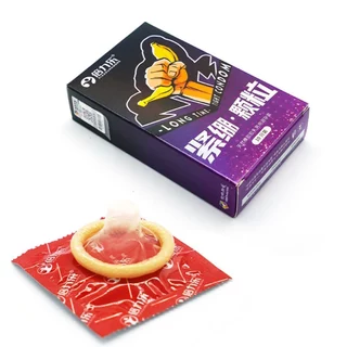 ถุงยาง ขนาด49 กระชับ เรียบ ทนทาน มีปุ่ม PLEASURE MORE (10ชิ้น/กล่อง)
