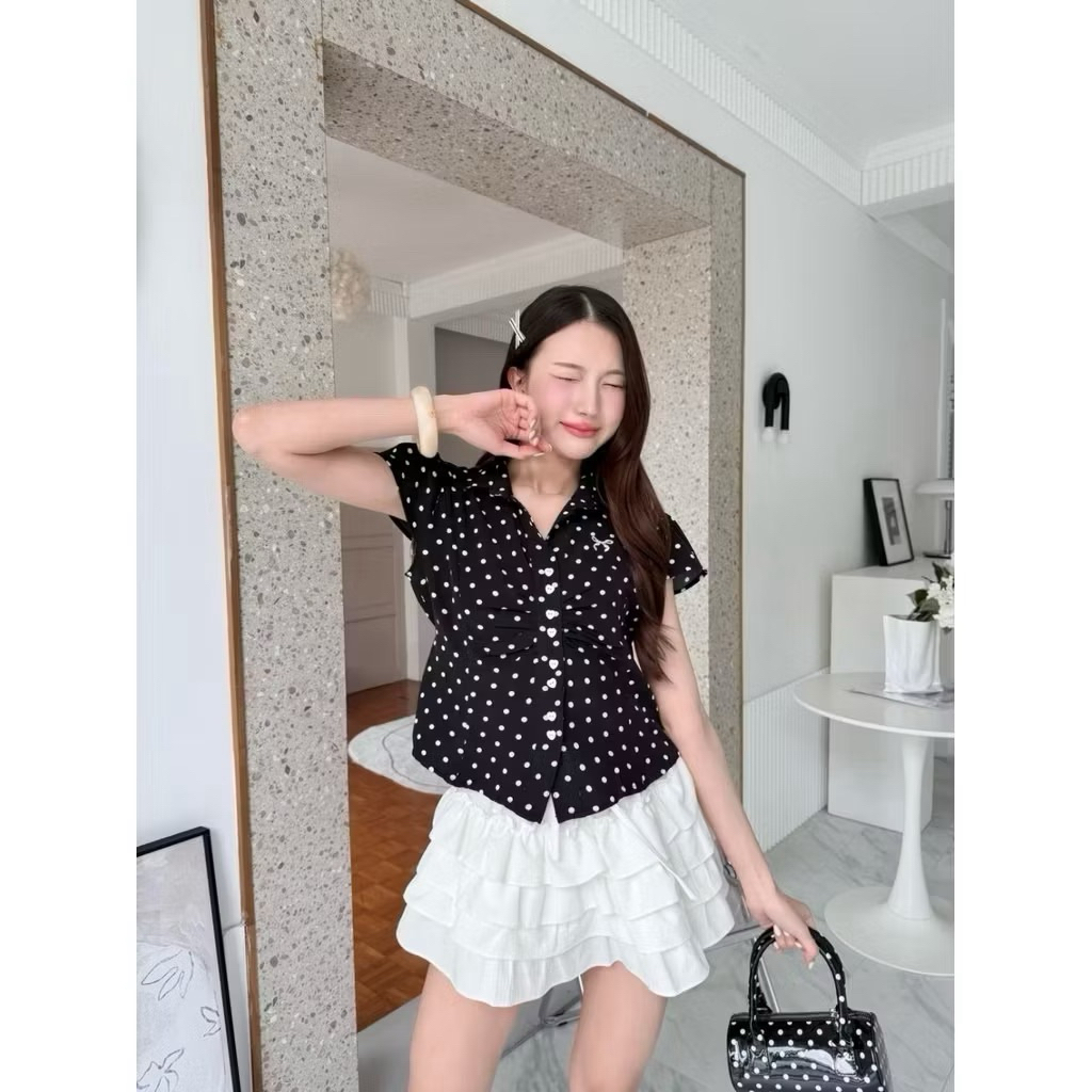 Prod studio เสื้อเชิ้ตแต่งจั๊มอก งานปักโบว์