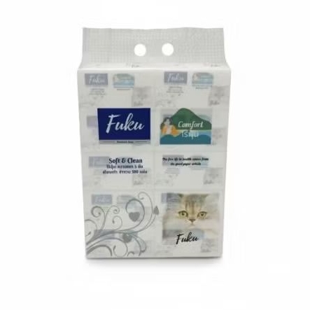 ฟูกุขาย1หิ้วกระดาษทิชชุ่ไร้ฝุ่นหนา5ชั้นเทียบเท่า360แผ่นผลิตจากเยื่อไผ่ไร้สารเรืองแสง