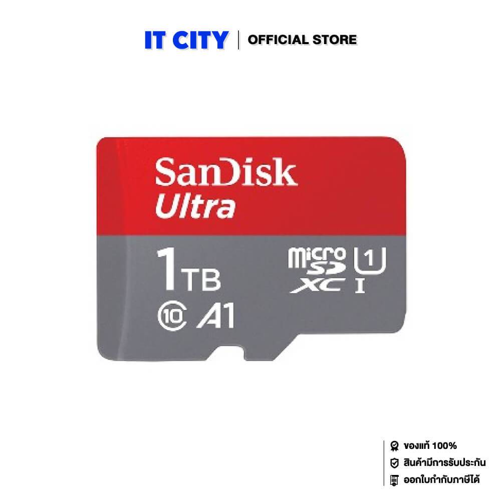 SanDisk Ultra microSDXC, SQUAC 1TB, A1, C10, U1, UHS-I, 150MB/s R, 4x6, 10Y ME6-000964 การ์ดความจำ