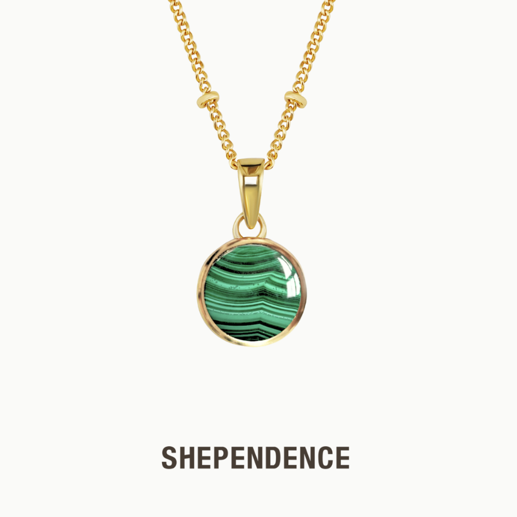 SHEPENDENCE สร้อยคอ STONE MAGIC Sphere Malachite จี้หินมาลาไคต์ทรงกลม