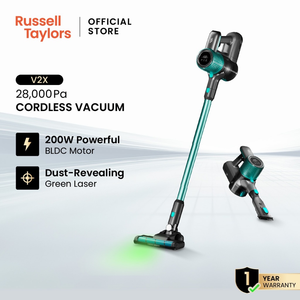 Russell Taylors ເຄື່ອງດູດຝຸ່ນໄຮ້ສາຍ 28,000 Pa (BLDC 250W HEPA) V2X
