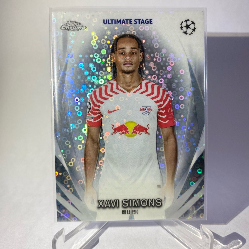 การ์ดนักฟุตบอล สำหรับสะสม XAVI SIMONS, LEIPZIG, ULTIMATE STAGE, TOPPS CHROME 2024
