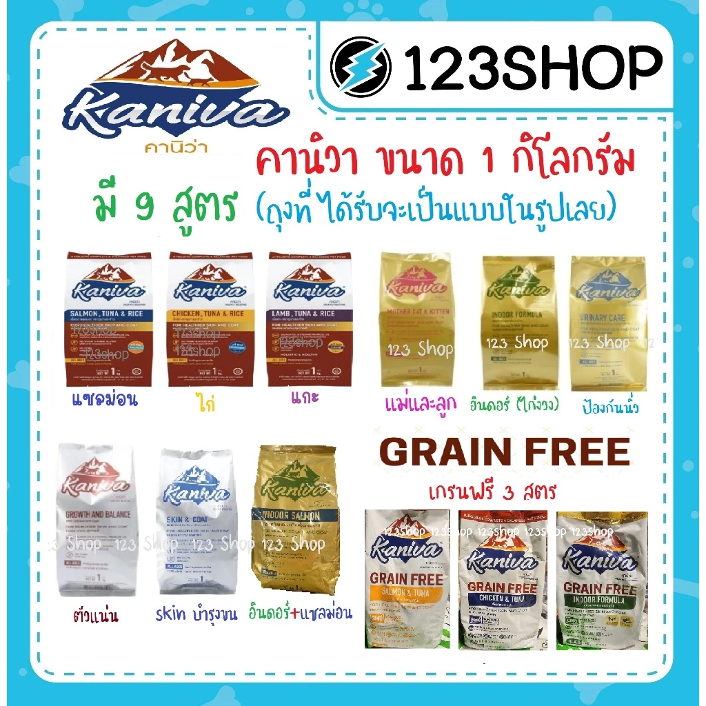 **ไลฟ์มีcode40%** ขนาด 1 Kg.อาหารแมวคานิว่า (Kaniva) ถุงแบ่งมาจากโรงงาน