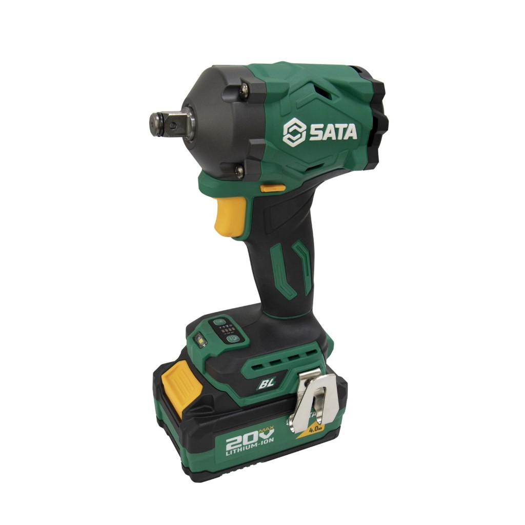 SATA 51073(4.แอม 2 ก้อน)/ 51073C(5.แอม 1ก้อน) บล็อกแบต 1/2" ไร้แปรงถ่าน J series 220N.m 18V แบต 4.0A