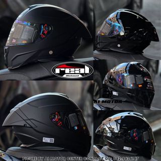 หมวกกันน็อค Real รุ่น Falcon สีดำเงา สีดำด้าน นวมถอดซักได้ ม…