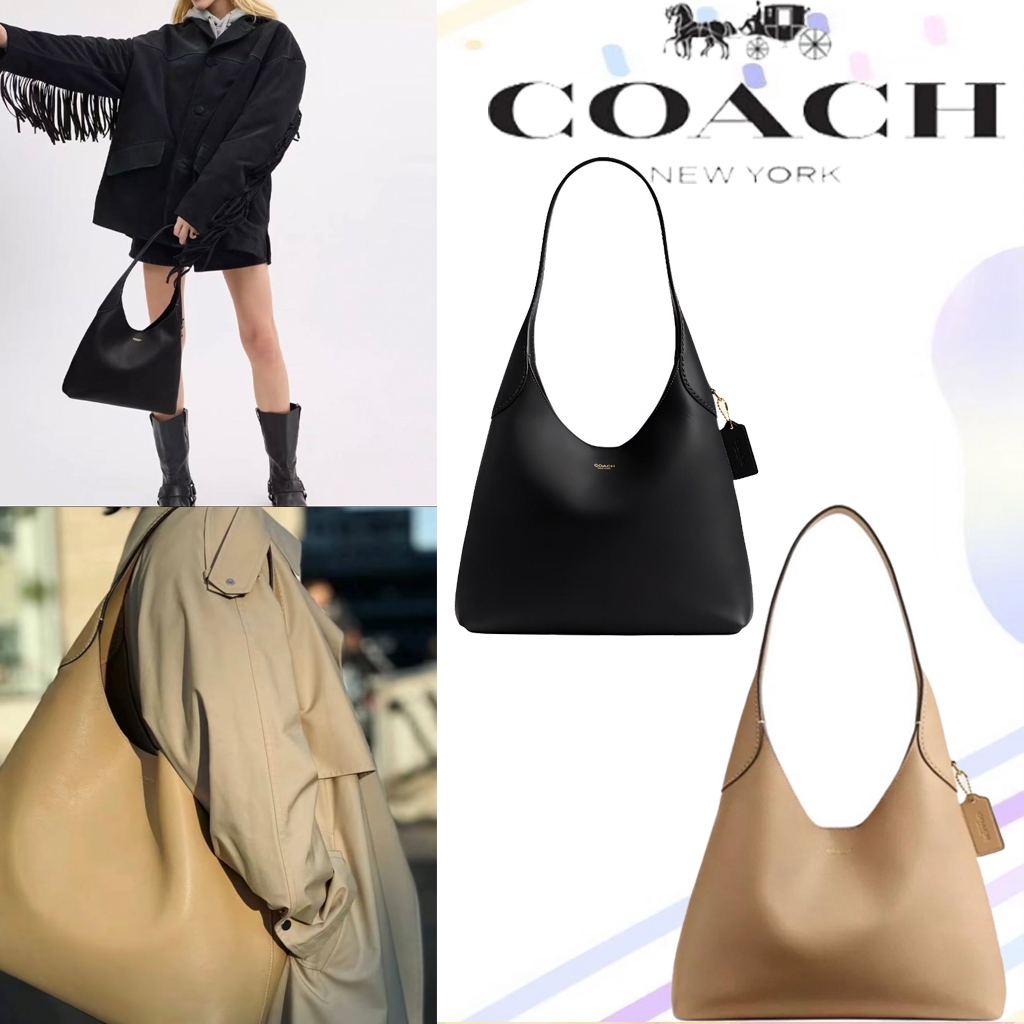 ของแท้ 100 %coach brooklyn 28 Genuine Leather Shoulder Bag CU068-B4BK/CU068-B4T2