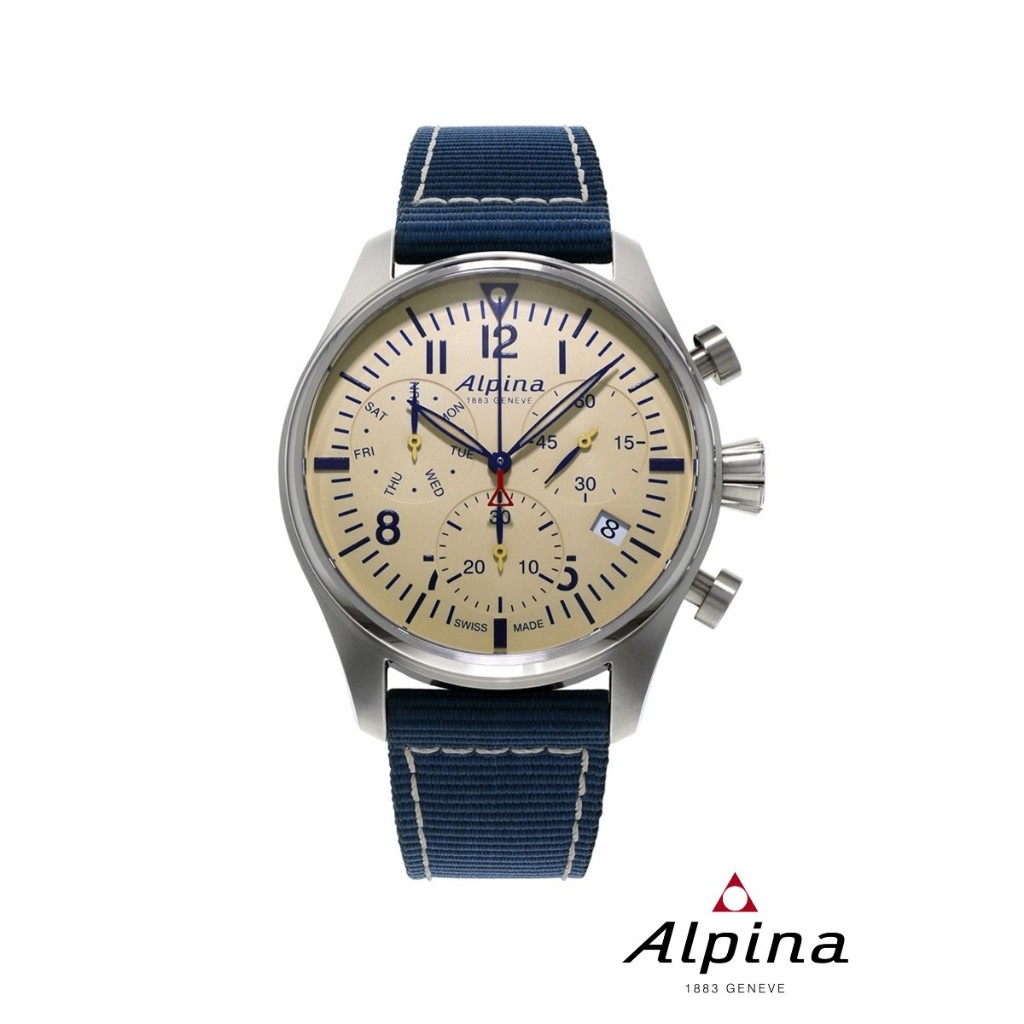Alpina Quartz AL-371BG4S6 STARTIMER PILOT Chronograph Men's Watch ( นาฬิกาข้อมือผู้ชายระบบถ่าน )