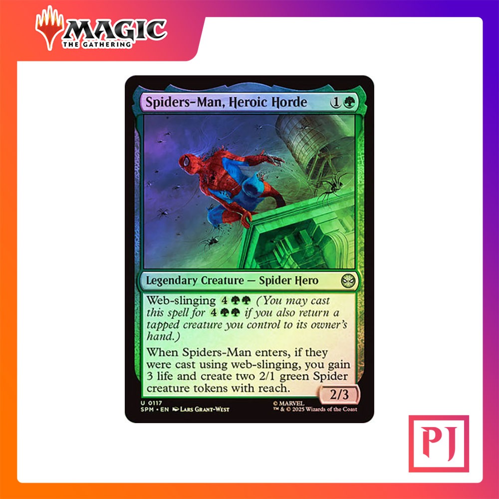 [MTG] Spiders-Man, Heroic Horde [SPM] [GREEN] [UNCOM] [FOIL] [ENG] (การ์ดเมจิค / Magic the Gathering)
