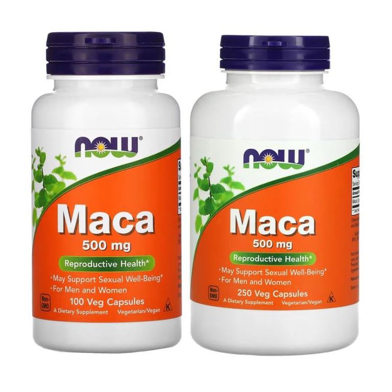 (พร้อมส่ง) NOW Foods, Maca, 500 mg, 100 / 250 Veg Capsules.