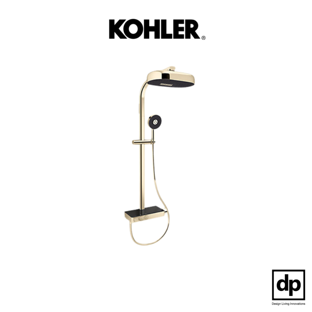 KOHLER Anthem ก๊อกผสมยืนอาบระบบเทอร์โมสแตทติก พร้อมฝักบัวสายอ่อนและฝักบัวก้านแข็ง สีทอง K-26332T-9-A