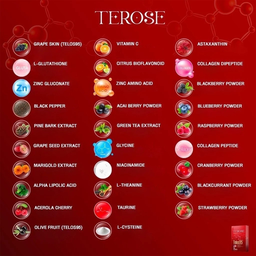 4 กล่อง Japanelab TEROSE Telos95 เทโลส95 1 กล่องมี 7 ซอง Terose95 อาหารเสริมผิว - รูปที่ 2