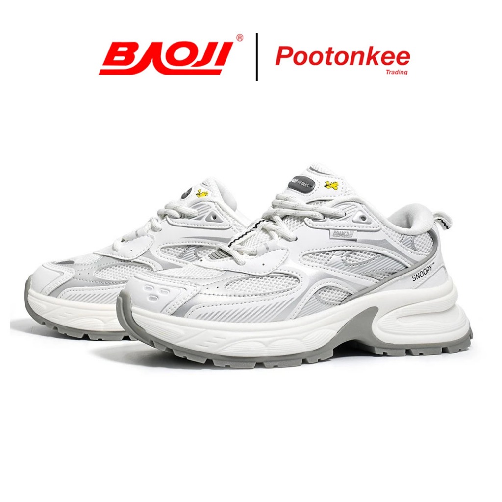 BAOJI บาโอจิ รุ่น DPW-SP04 รองเท้าผ้าใบ ไลฟ์สไตล์ผู้ชายและผู้หญิง รุ่น BAOJIx PEANUTS SNOOPY CLASSIC ลิขสิทธิ์แท้