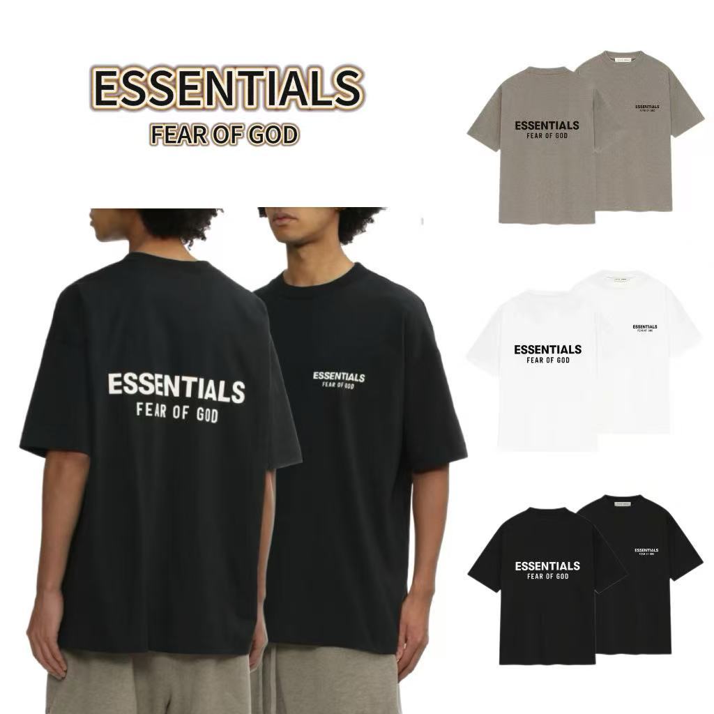 ส่วนลด 50 % Fear of God Essentials SS25 T-Shirt ALWAYS ON เสื้อยืดแขนสั้น Logo ยาง โอเวอร์ไซส์ สำหรับคู่รัก