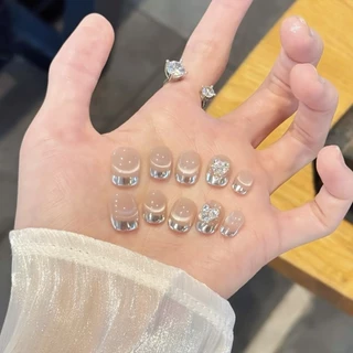 SZY288 เล็บปลอมสำเร็จรูป ทำด้วยมือ เล็บปลอมสั้น กันน้ำ กล่องละ 10แผ่น สวมง่าย ใช้ซ้ำ ได้ แถมฟรีชุดอุปกรณ์