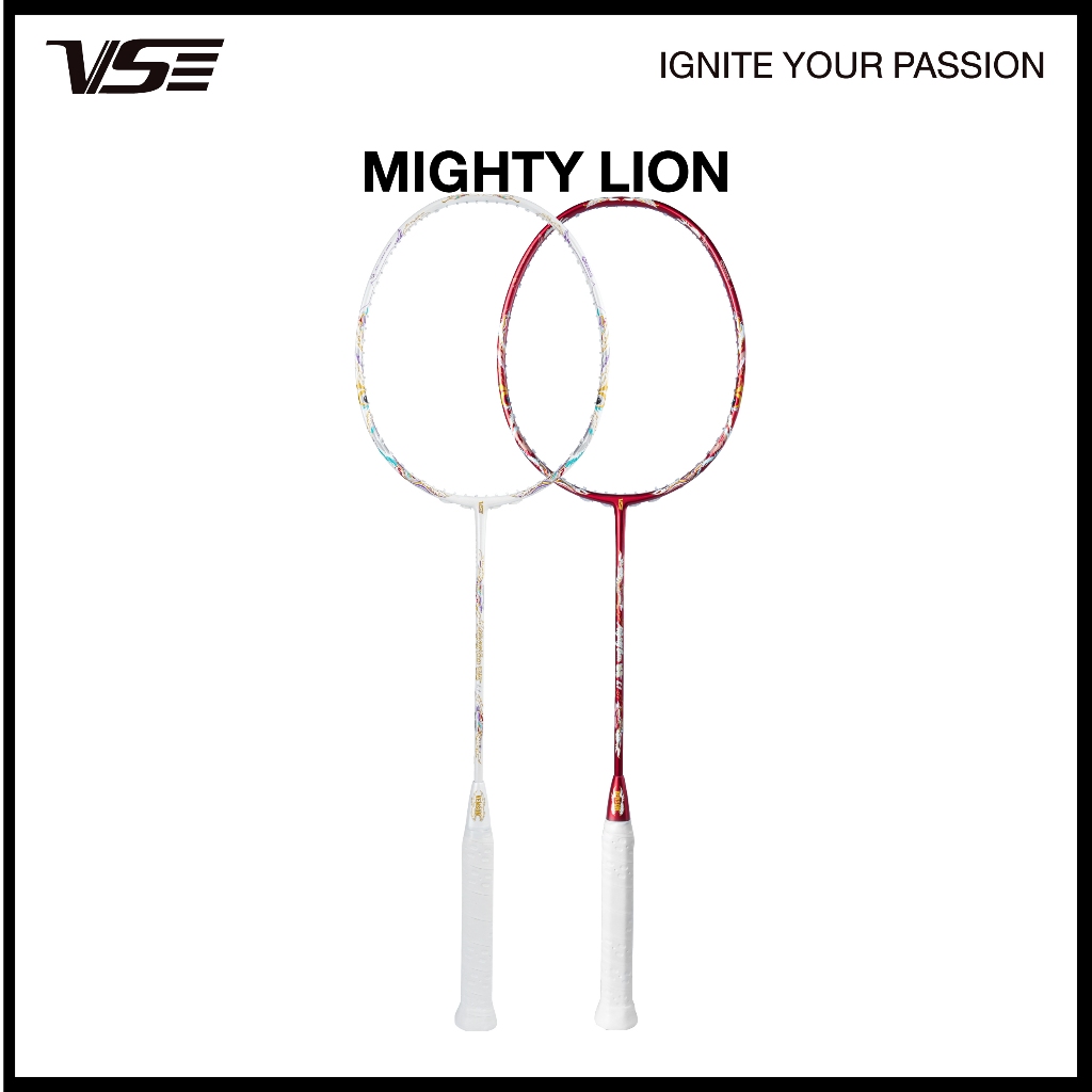 VS مضرب ريشة Mighty Lion مع مقبض وأوتار وغطاء — صورة 6