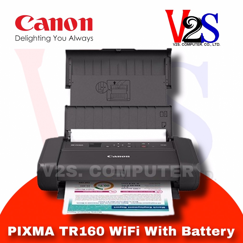 Canon PIXMA รุ่น TR160 With Batt Wi-Fi Portable เครื่องพิมพ์ขนาดปริ้นพกพา มีหมึกพร้อมใช้ ประกันศูนย์