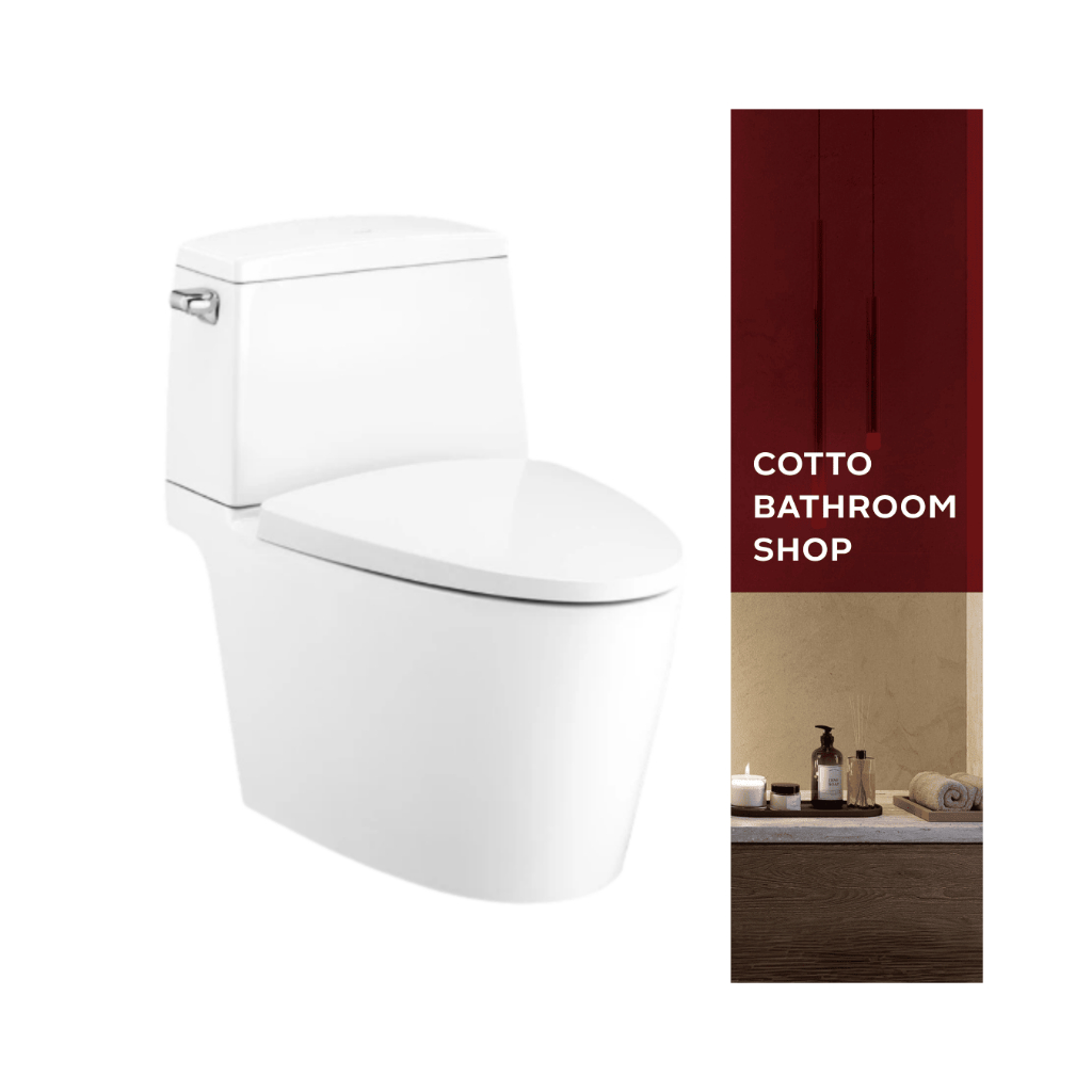 COTTO สุขภัณฑ์แบบสองชิ้น รุ่น C13537 Riviera Pro 4.8L พร้อมสาร UltraClean+