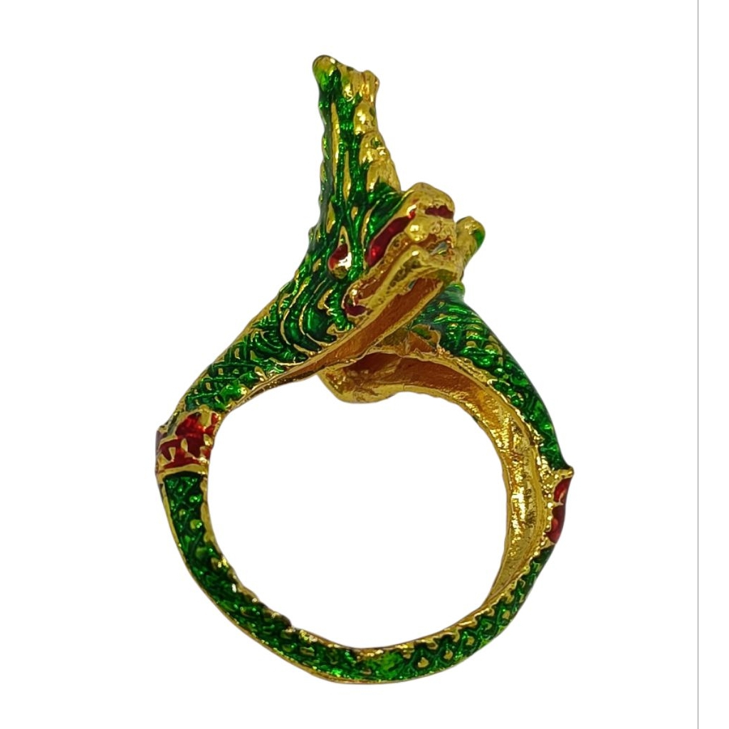 แหวนนาคเกี้ยวสีเขียว 6.2 g S.Dhewa789 Shop เอสเทวา789ช้อป