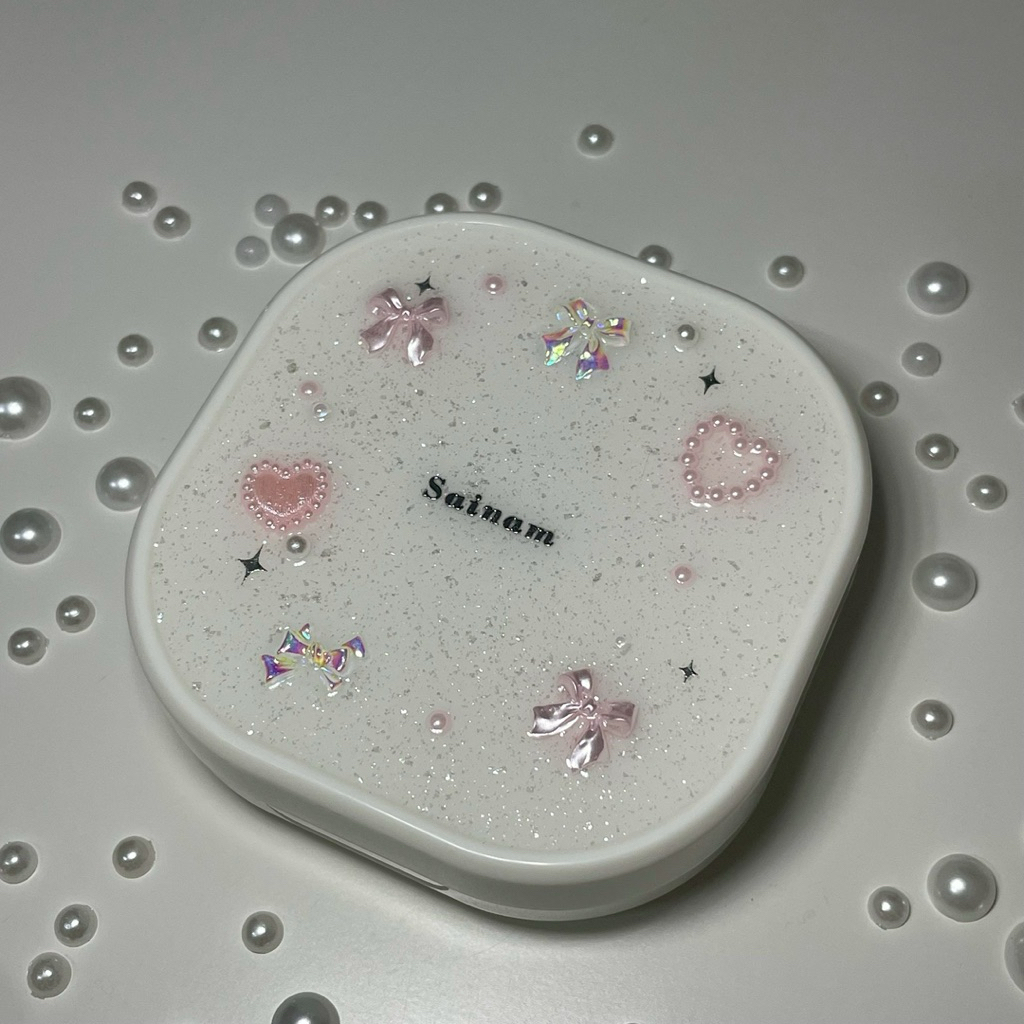 กล่องรีเทนเนอร์ ใส่ชื่อได้ ลาย Sakura (งานเคลือบเรซิ่น)