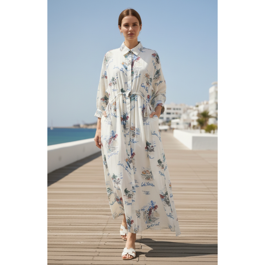 TANGO TANGERINE - DAI DRESS - เดรสเชิ้ตแขนยาว