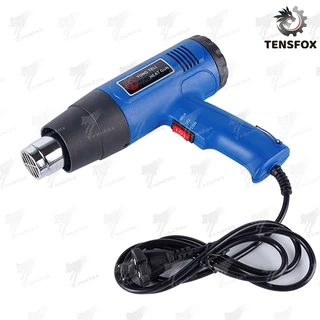 Tensfox ปืนเป่าลมร้อน เครื่องเป่าลมร้อน 2000W โบวเวอร์เป่าลม ใช้สำหรับฟิล์มหดบรรจุภัณฑ์ฟิล์มรถยนต์เพื่อดัดท่อพลาสติ