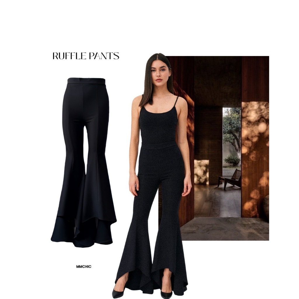 MMCHIC - B3387BL BLACK PANTS