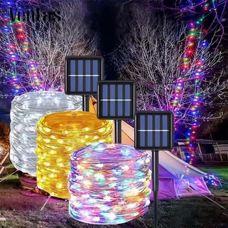 Ventas ไฟ LED สายไฟ Led 200 300 ดวง พลังงานแสงอาทิตย์ กันน้ํา 22 ม. 32 ม สําหรับตกแต่งสวน คริสต์มาส งานแต่งงาน พวงมาลัย