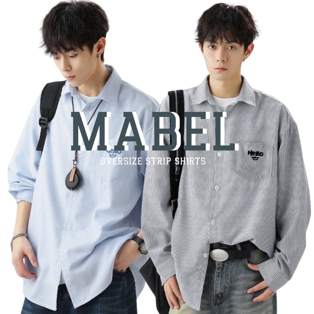 IBB MABEL OVERSIZE STRIP SHIRTS เสื้อเชิ้ตลายทางแขนยาวทรงโอเวอร์ไซส์