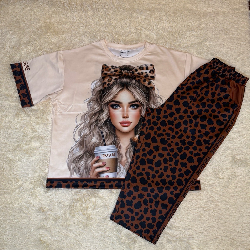 KB999 ชุดเซ็ท ขา 9 ส่วน  มี 3 ไซส์  อก 42“ 46” 50“  ผ้าสกูบ้า พิมพ์ลาย ทรงสวย