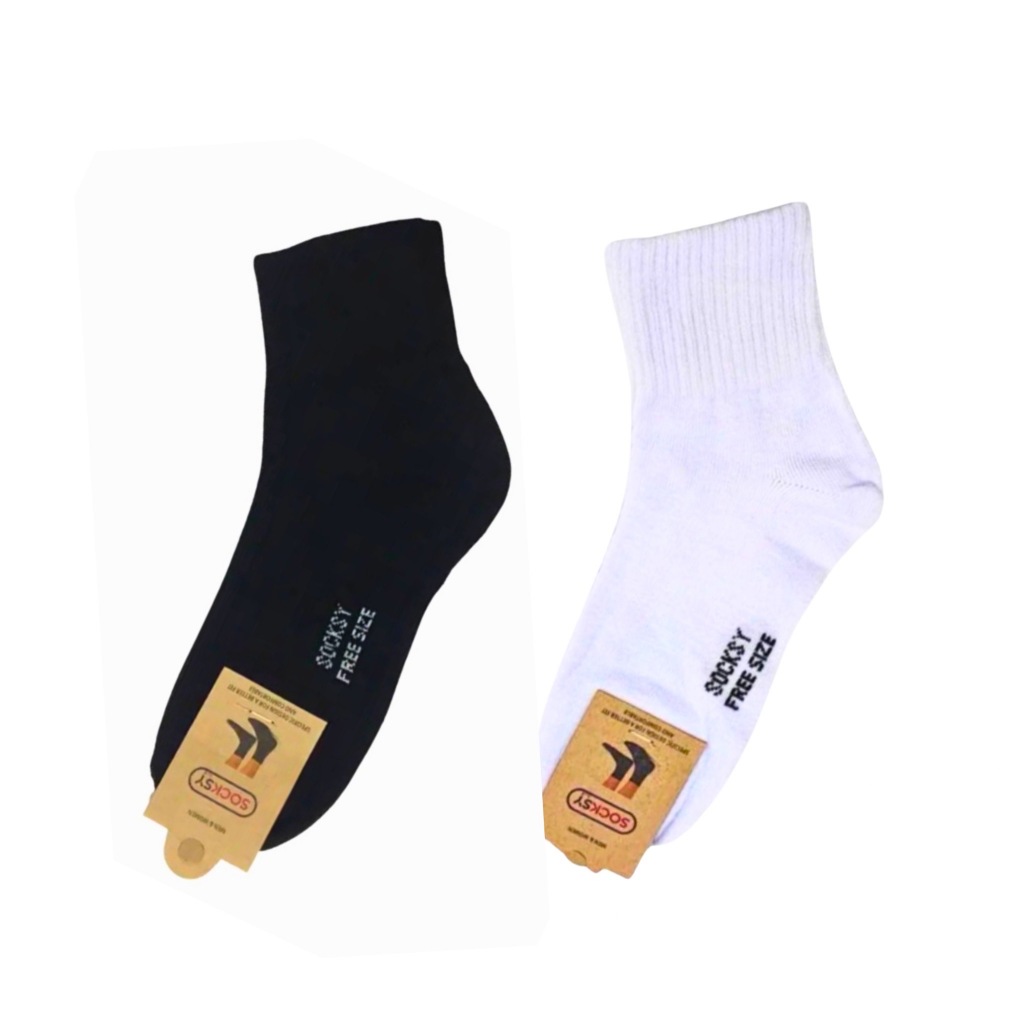 ถุงเท้าข้อกลาง 12คู่ ของSOCKSYสินค้าไทยผ้าดีหนานุมใส่สบาย มีสีให้เลือก