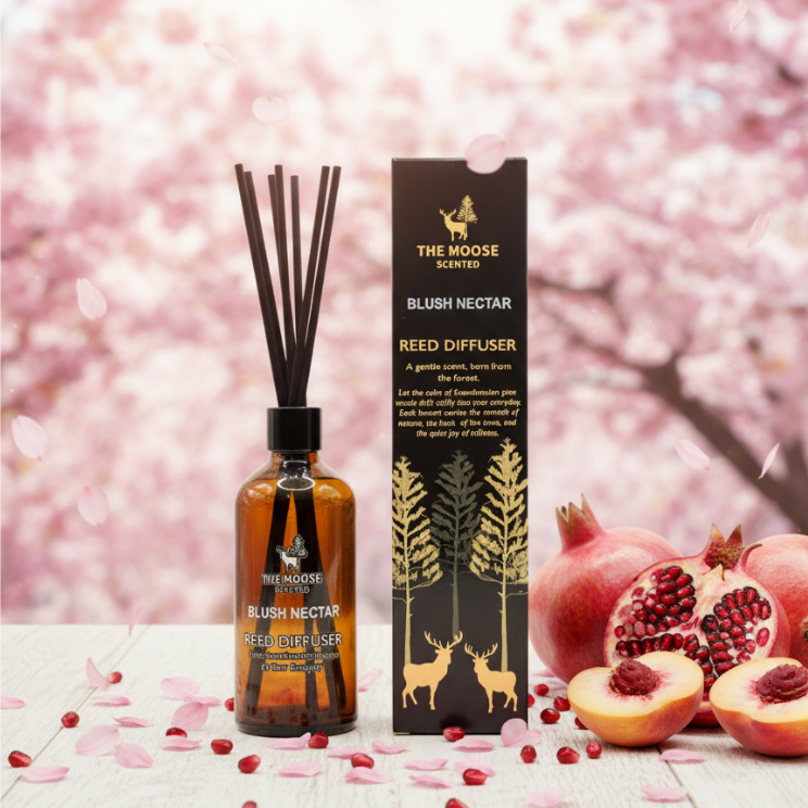 ก้านไม้หอม Reed Diffuser Blush Nectar ผลไม้ซากุระ 100ml The Moose Scented น้ำหอมปรับอากาศบ้าน ก้านน้ำหอมกระจายกลิ่น