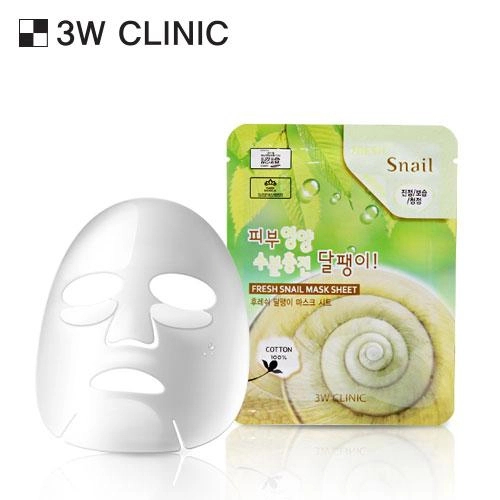 📌พร้อมส่ง ของแท้💯✨👱‍♀️ 3W Clinic มาสก์เมือกหอยทาก  Mask Sheet - Fresh Snail ฟื้นฟูผิว ช่วยเรื่องความ