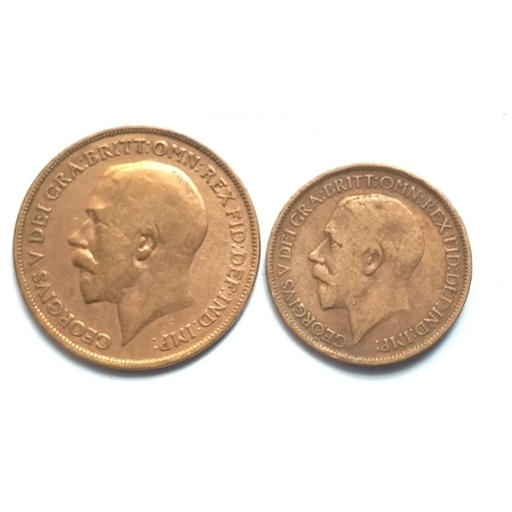 เหรียญ 1 p e n n y กับ half p e n n y รวม 2 เหรียญ