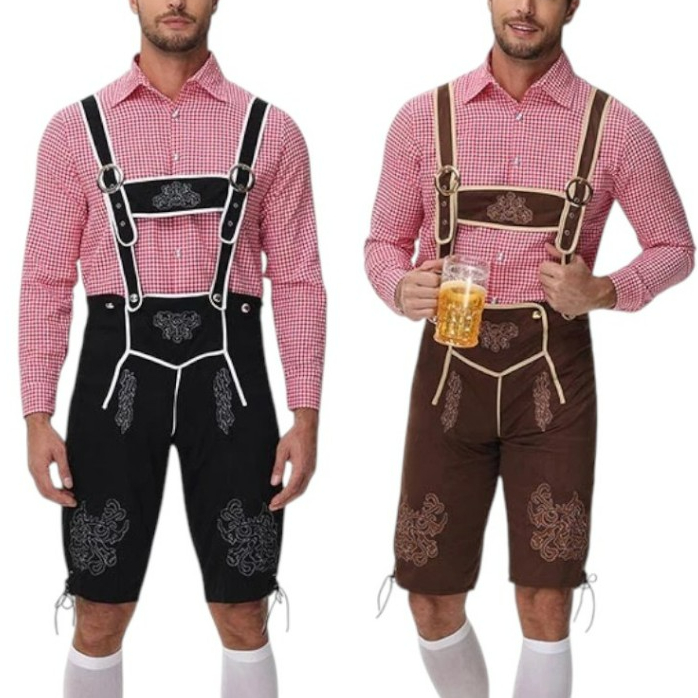 NEW3645 กางเกงเอี๊ยมชุดบาวาเรียน เทศกาลเบียร์ (อ็อกโทเบอร์เฟสต์) Men German Oktoberfest Costumes 🚚ด่วนมีส่งGrabค่า