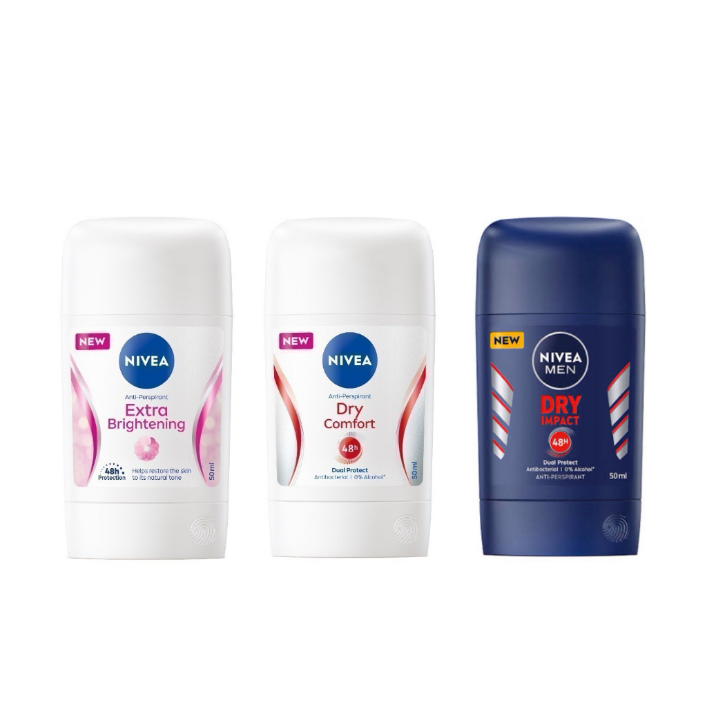 🌟 สติ๊กลดเหงื่อ ระงับกลิ่นกาย  นีเวีย NIVEA ANTI PERSPIRANT STICK 50มล.